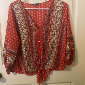 Talina Tie Front West Kei blouse. New without tag